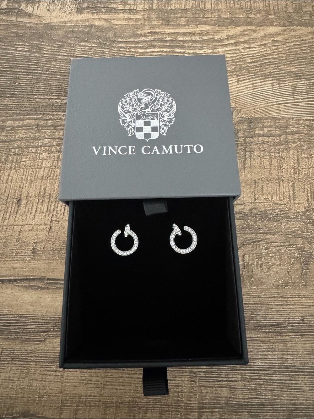 Vince Camuto Gray Jewelry Box with Barcode Sticker